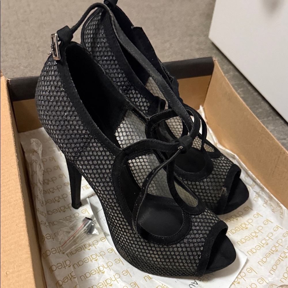 Le Chateau Black Mesh Heels